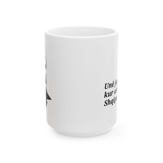 Isa Boletini Patriotic Mug, Albanian Heritage Gift - Black and White