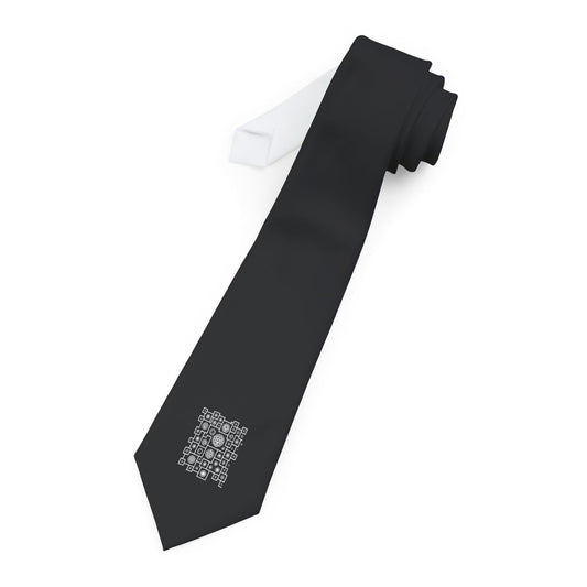 Geometric Heritage Necktie - White