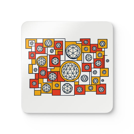 Geometric Heritage Coaster Set, Inspired by Plish-shaped domes of National Library of Kosovo