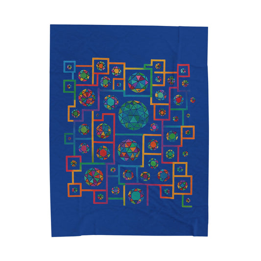 Velveteen Geometric Heritaghe Plush Blanket - inspired by Plis-shaped domes of the National Library of Kosovo