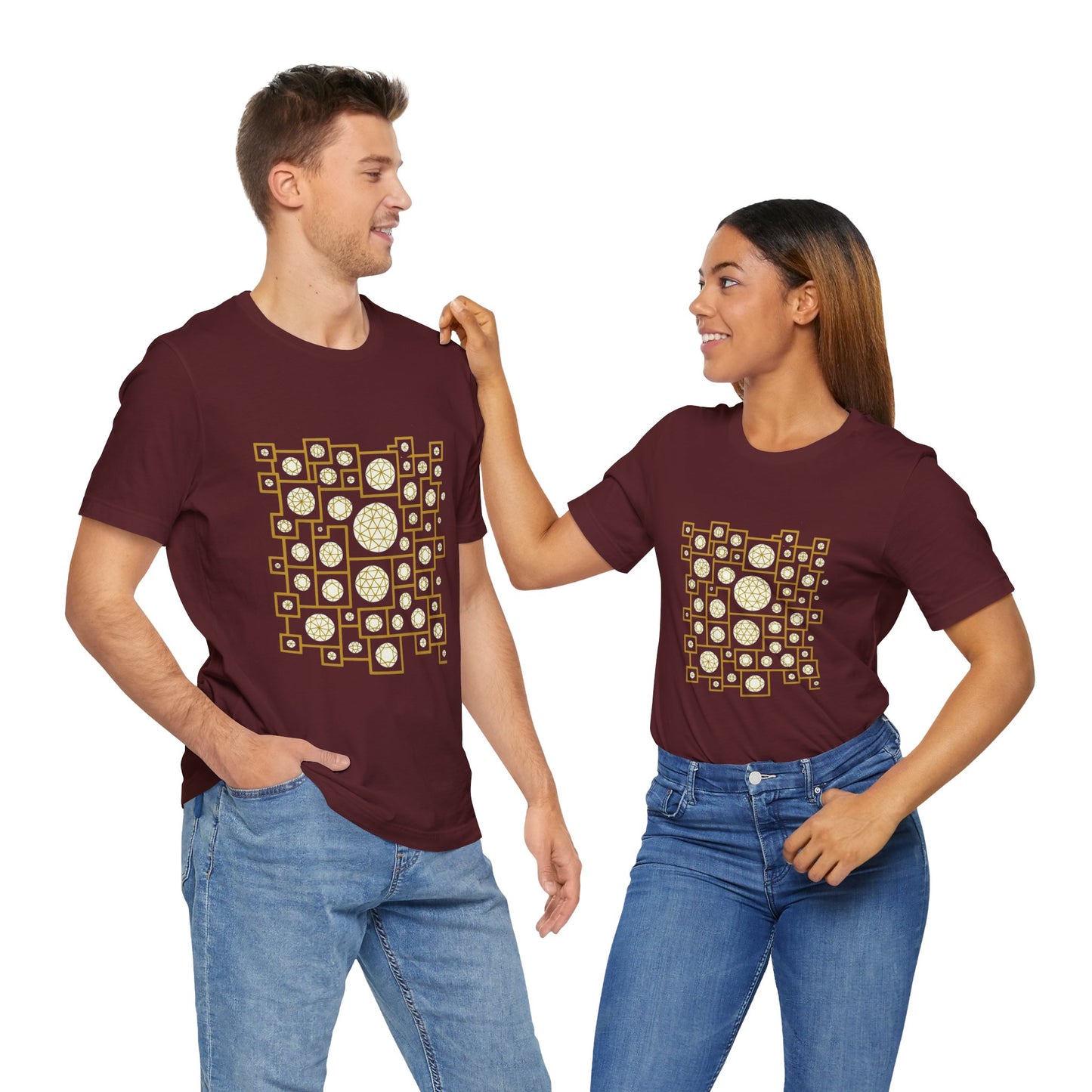Geometric Unisex Tee - Gold