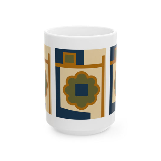 Ancient Ulpiana Mug - Minimalist Boho Abstract Design - Stylish Coffee Cup for Home, Office