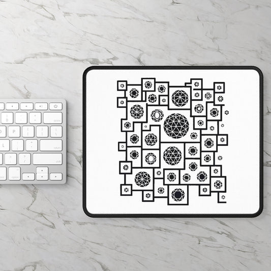 Geometric Heritage Mouse Pad -Black and White Edition