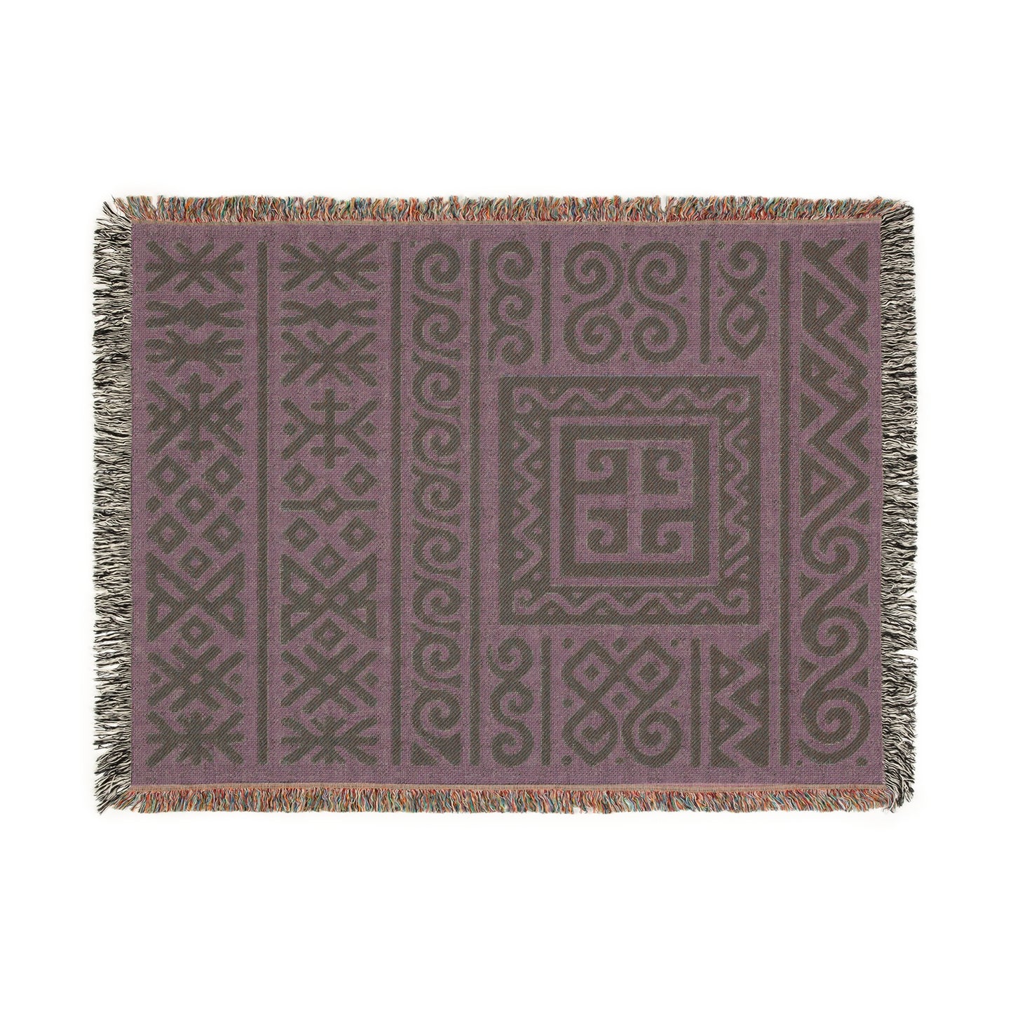 Sage Green & Black Illyrian Symbol Woven Throw Blanket - Illyrian Wave