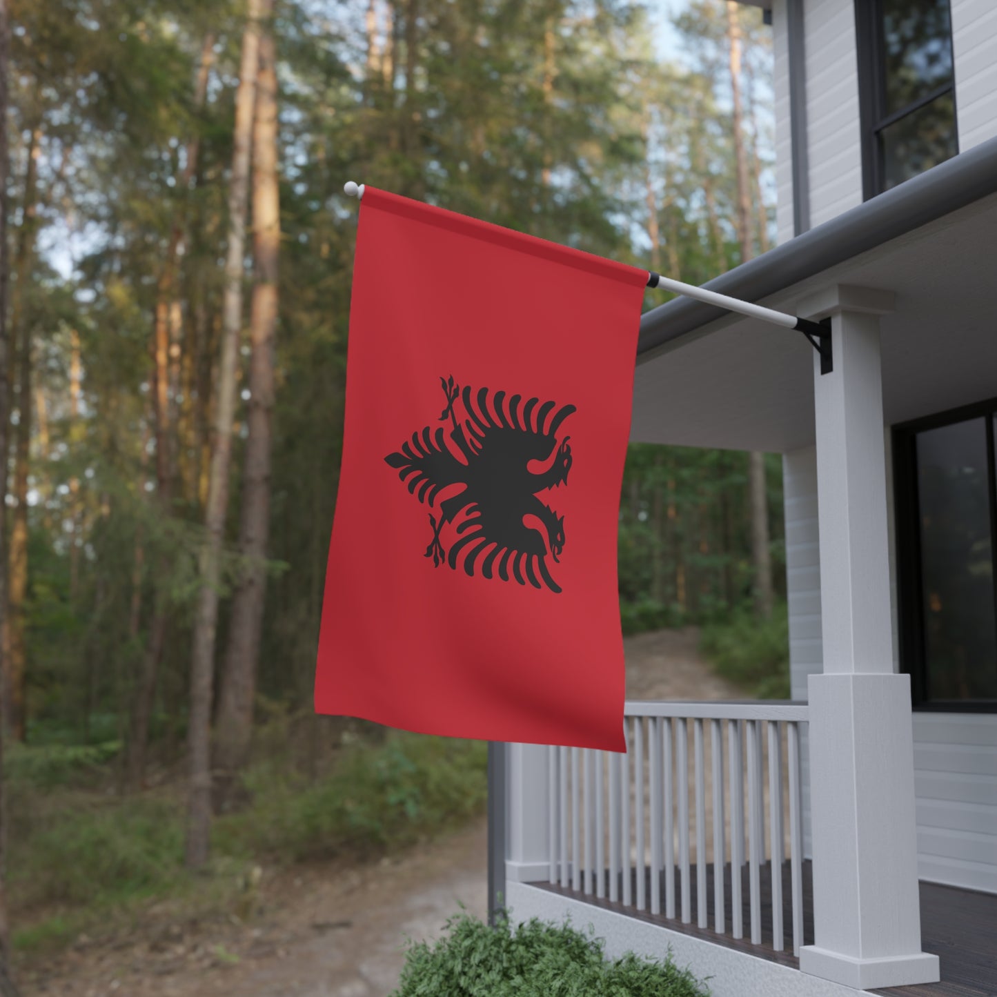 Albanian Flag House Banner, Outdoor Decor, Home Accents, National Pride, Celebration Decoration, Sports Gatherings