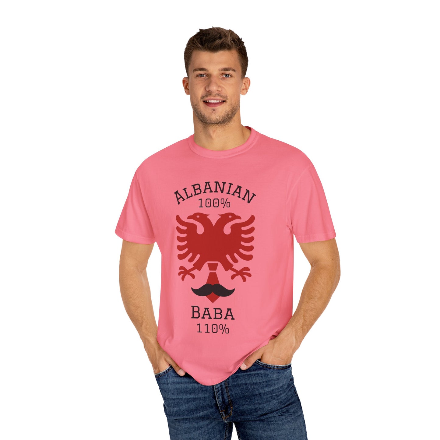 110% Baba - Albanian Dad T-Shirt | Father's Day Gift with Eagle Motif
