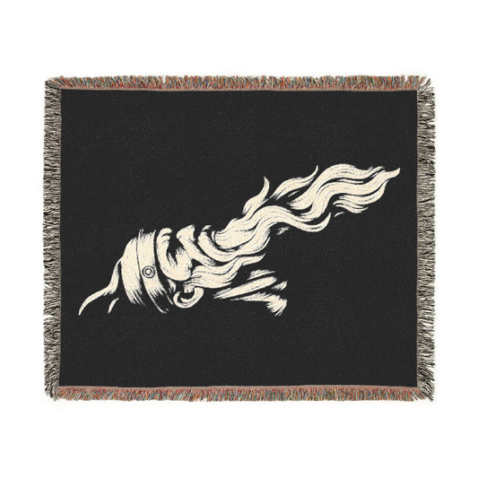 Gjergj Kastrioti Skënderbeu Woven Throw Blanket - Boho Heritage Design