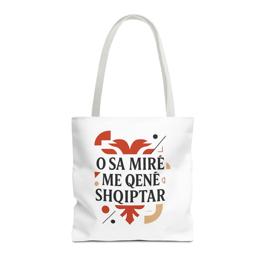 Chic Albanian Phrase Tote Bag, Stylish Shopping Bag, Eco-Friendly Tote, Gift for Language Lovers, Trendy Travel Companion