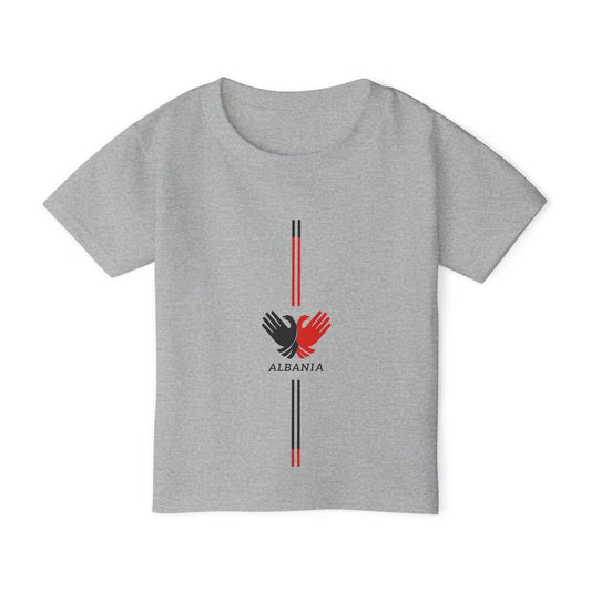 Albanian Toddler T-Shirt - Heavy Cotton Tee with Hand Eagle Design | Heritage Pride for Little Ones