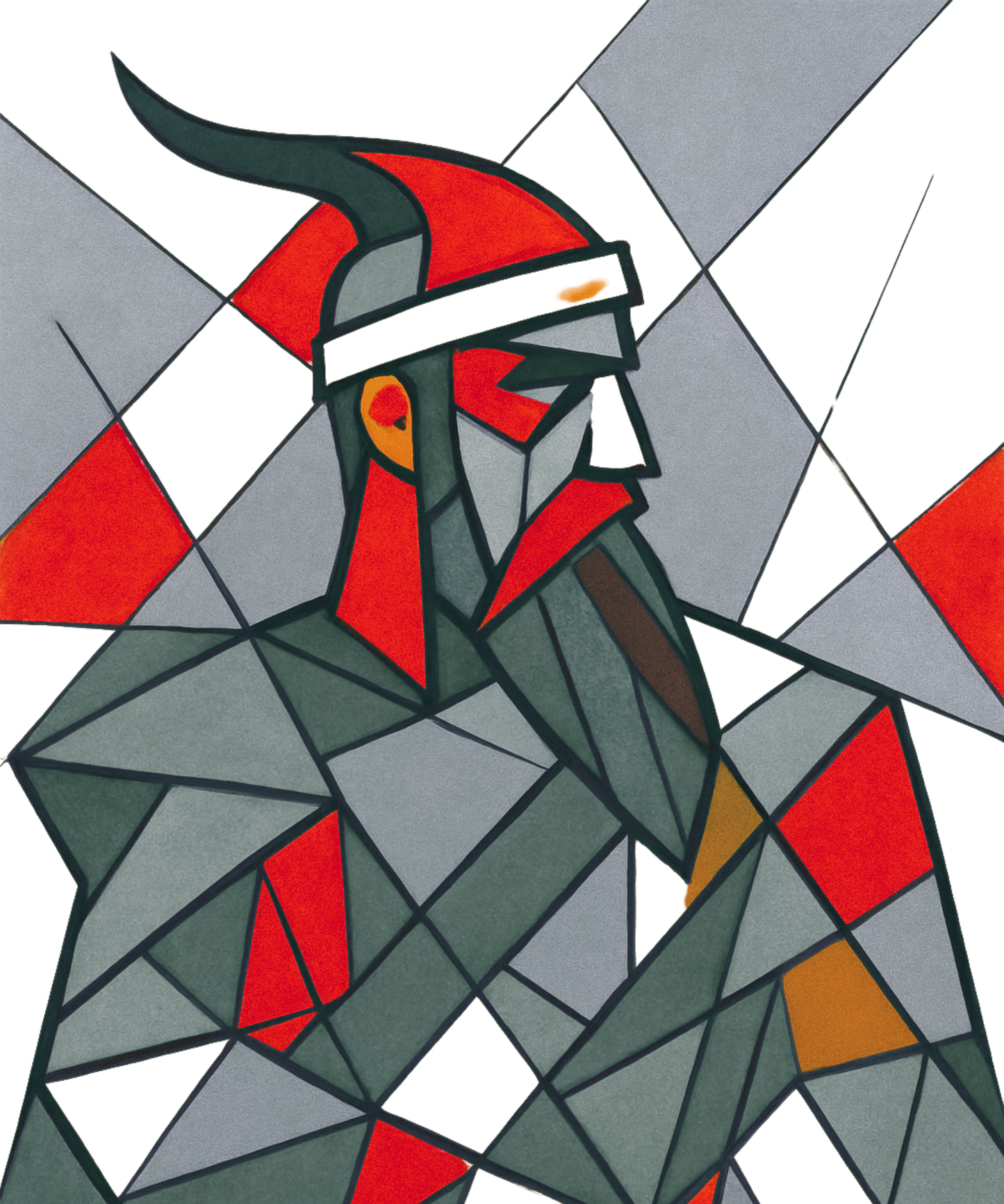 Geometric Long Sleeve Tee, Gjergj Kastrioti Skenderbeu - Unisex