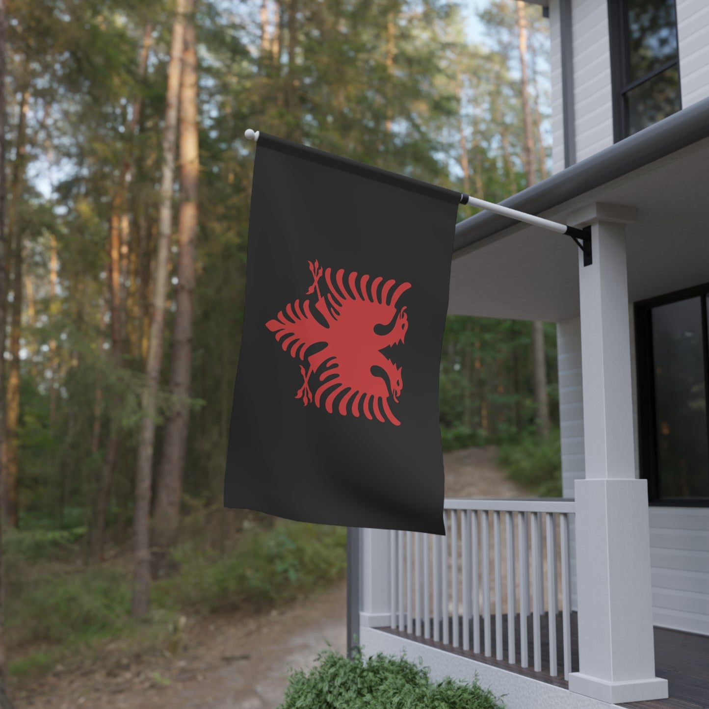 Albanian Flag House Banner, Outdoor Decor, Home Accents, National Pride, Celebration Decoration, Sports Gatherings
