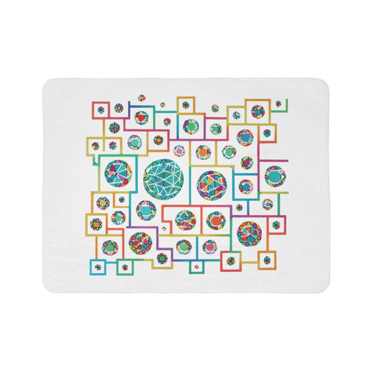 Geometric Boho Heritage Fleece Sherpa Blanket