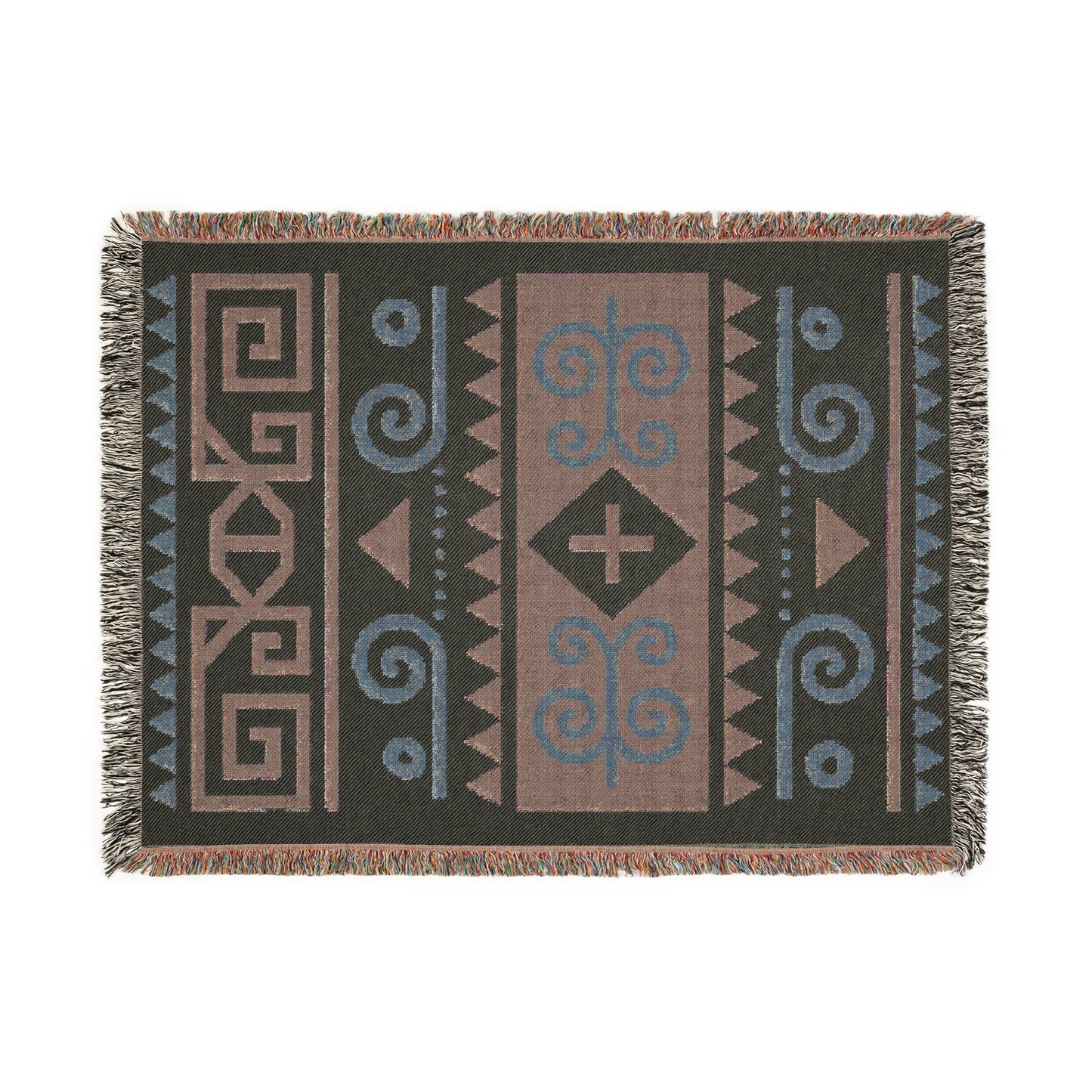 Sage & Sand Tribal Woven Throw Blanket - Illyrian Wave