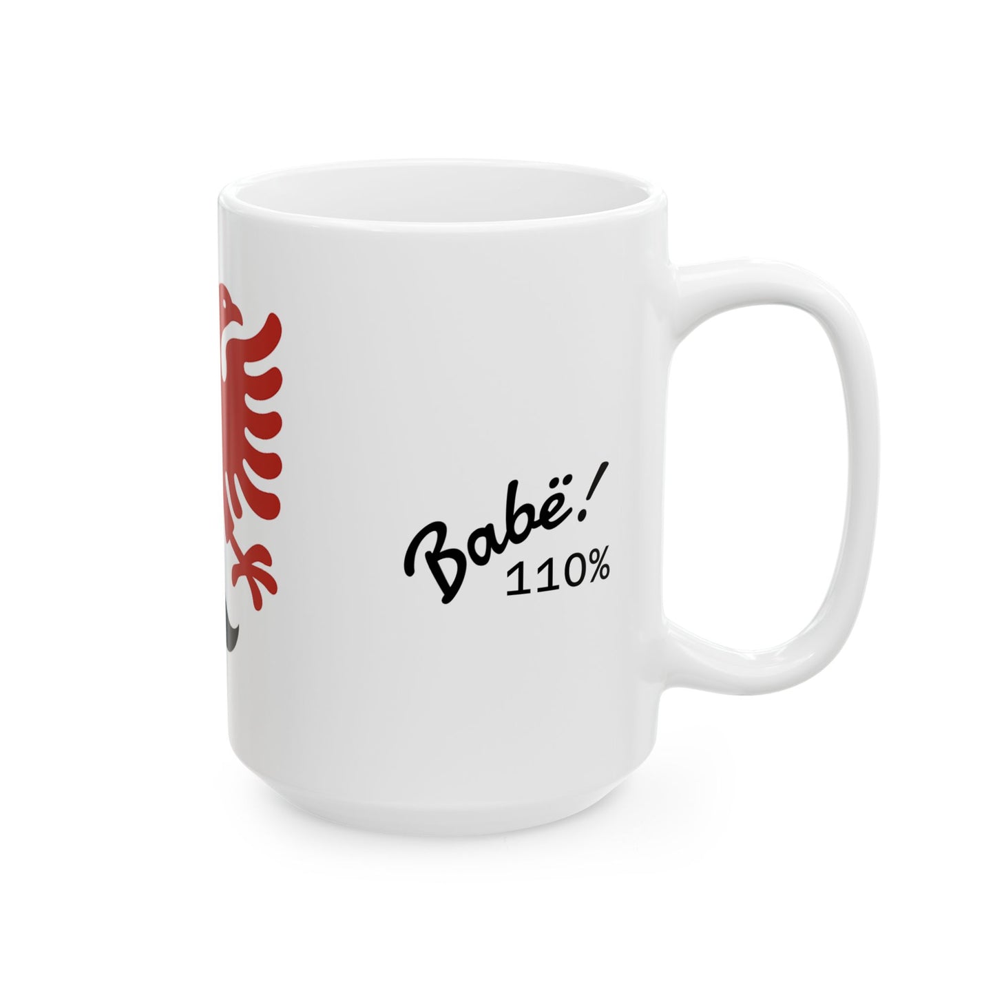 Albanian Dad Mug with Eagle & Mustache - Red Eagle