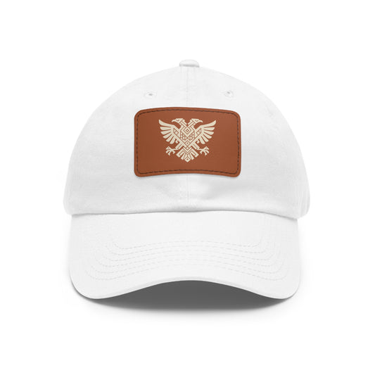 Illyrian Eagle Heritage Hat - Double-Headed Albanian Eagle Cap with Leather Patch