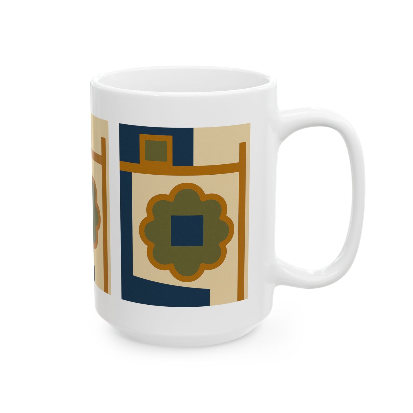 Ancient Ulpiana Mug - Minimalist Boho Abstract Design - Stylish Coffee Cup for Home, Office