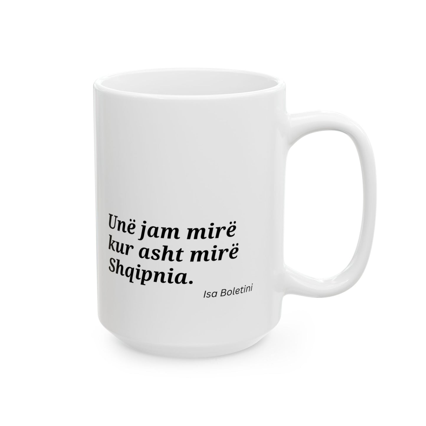 Isa Boletini Patriotic Mug, Albanian Heritage Gift - Black and White