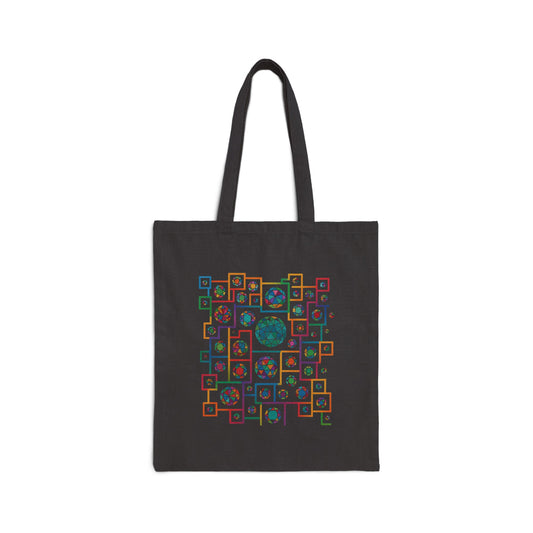 Nature-Inspired Cotton Canvas Tote Bag, Eco-Friendly Shopping Bag