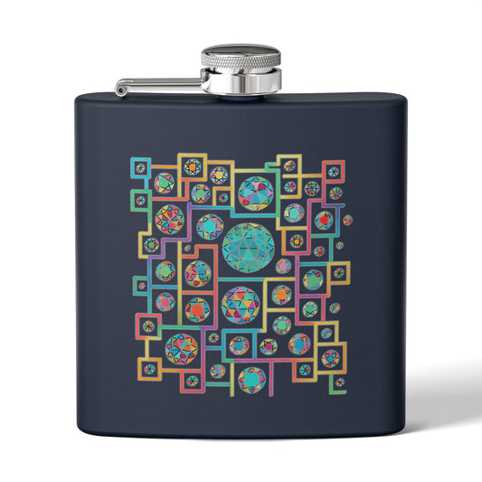 Colorful Geometric Stainless Steel Flask, 6oz