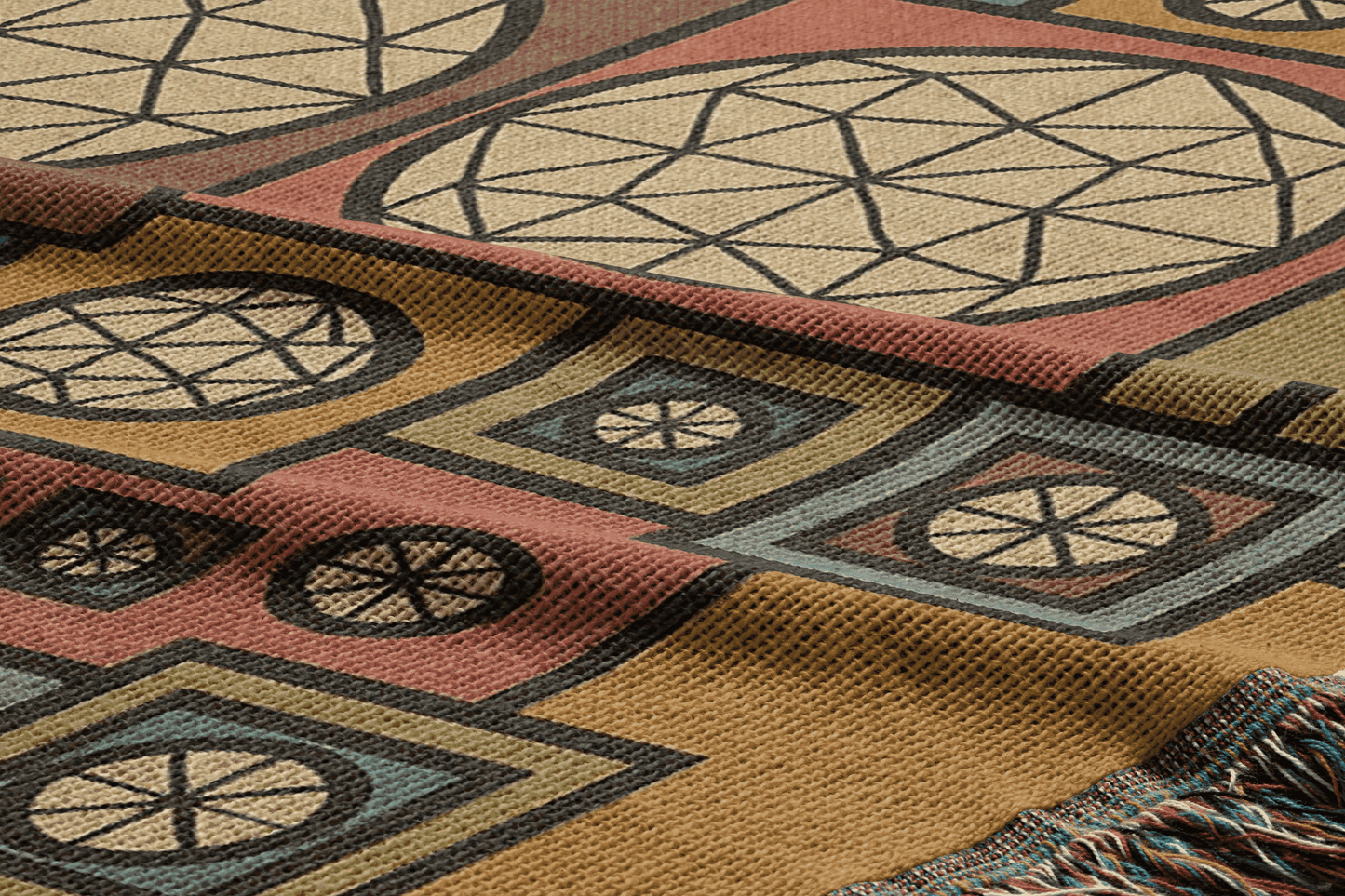 Geometric Heritage Woven Throw Blanket - Playful