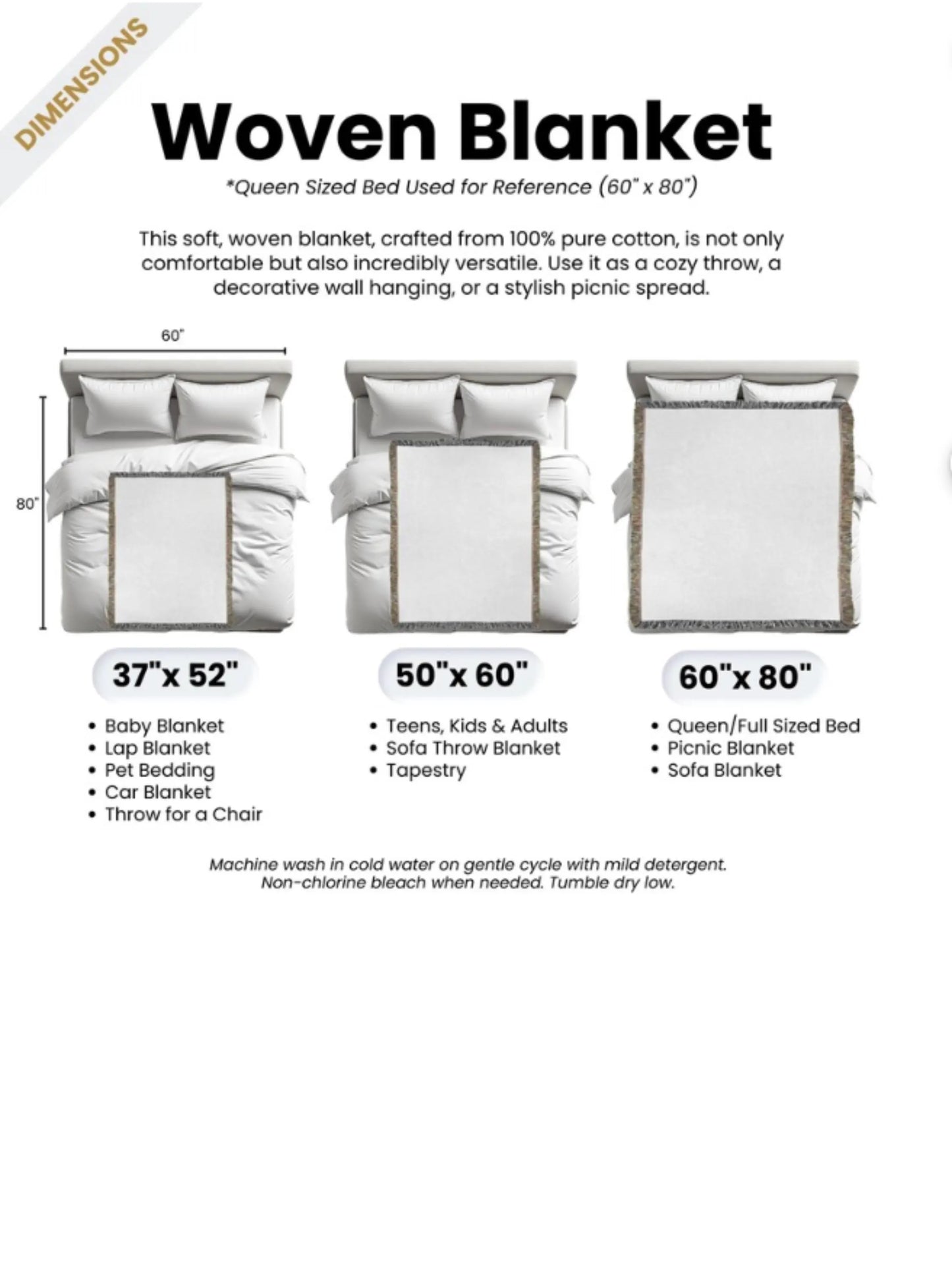 Geometric Heritage Woven Throw Blanket – Royal Blue Edition