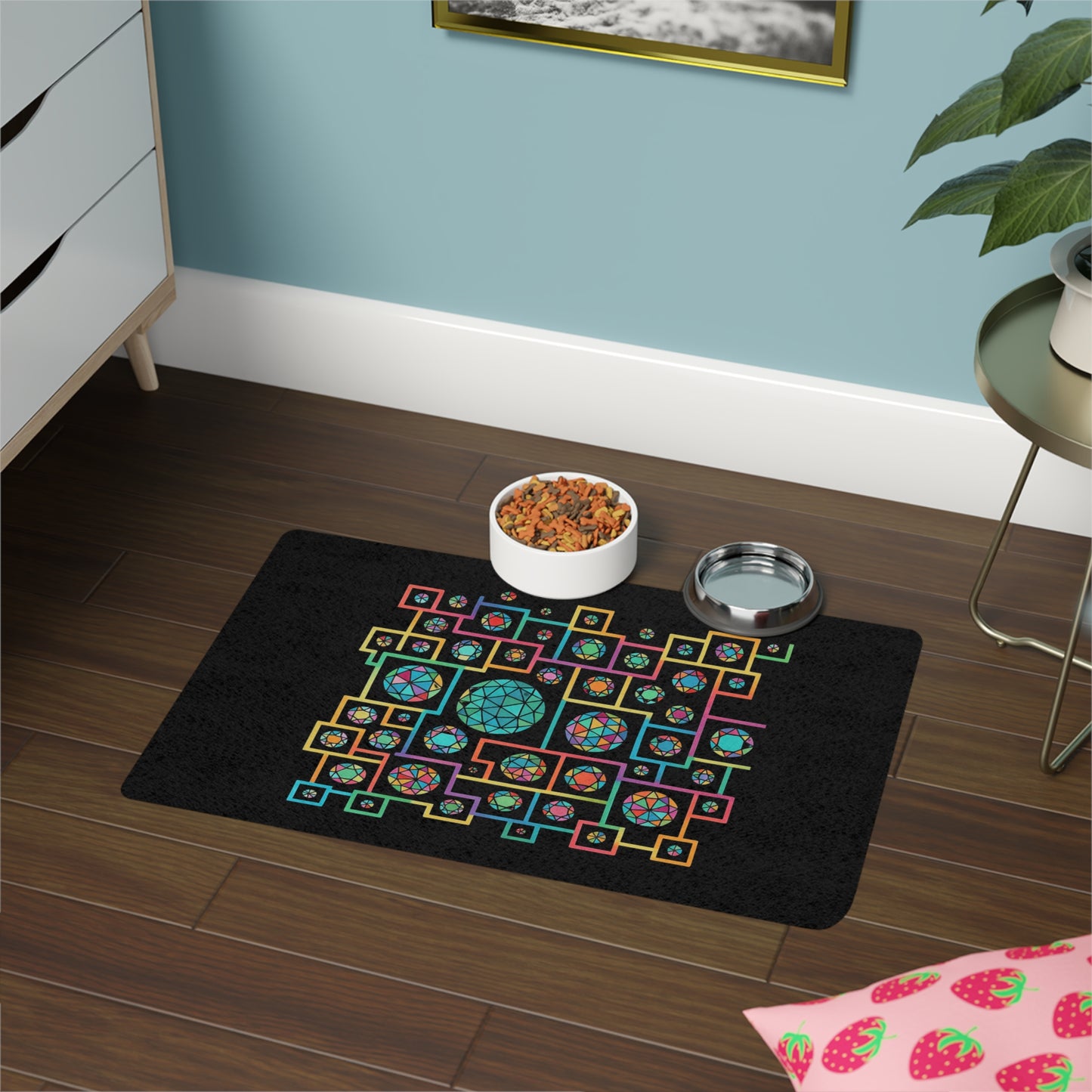 Geometric Heritage Pet Food Mat