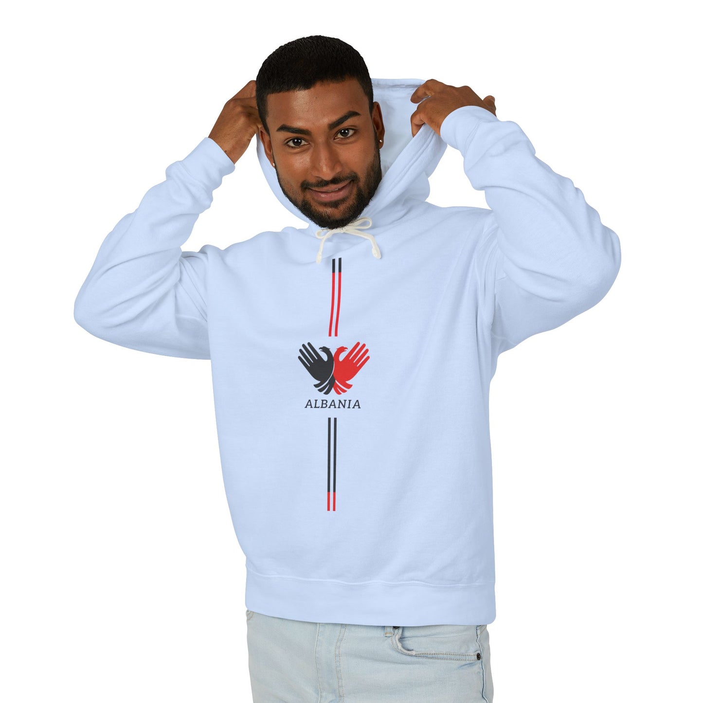 Unisex Hooded Sweatshirt with Albania Design - Lightweight, Casual, Travel, Souvenir, Gift, Comfortable Wear