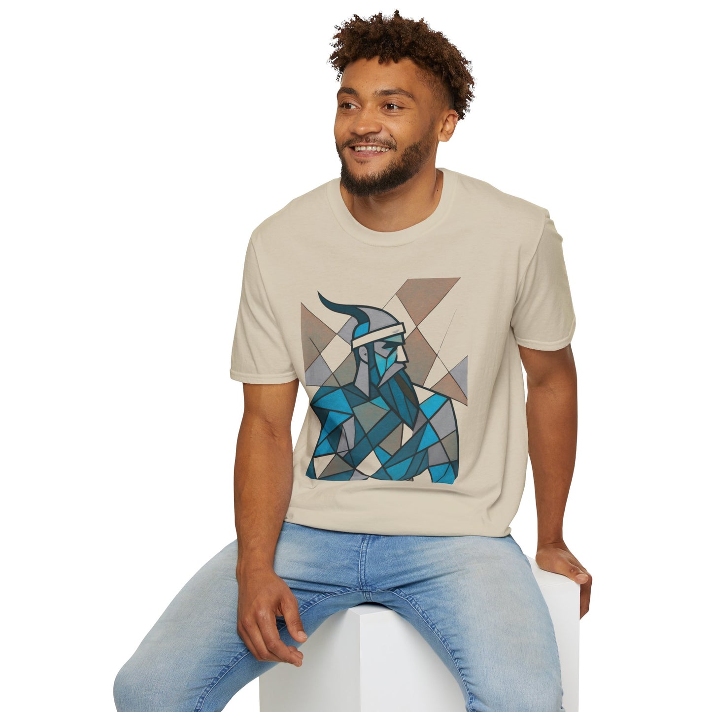 Skanderbeu Geometric Art T-Shirt, Albanian Hero Tee (Adult Unisex)