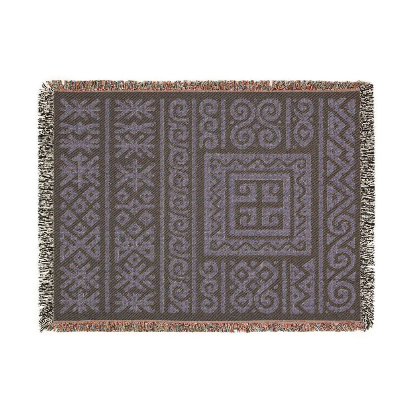 Taupe & Black Illyrian Symbol Woven Throw Blanket - Illyrian Wave