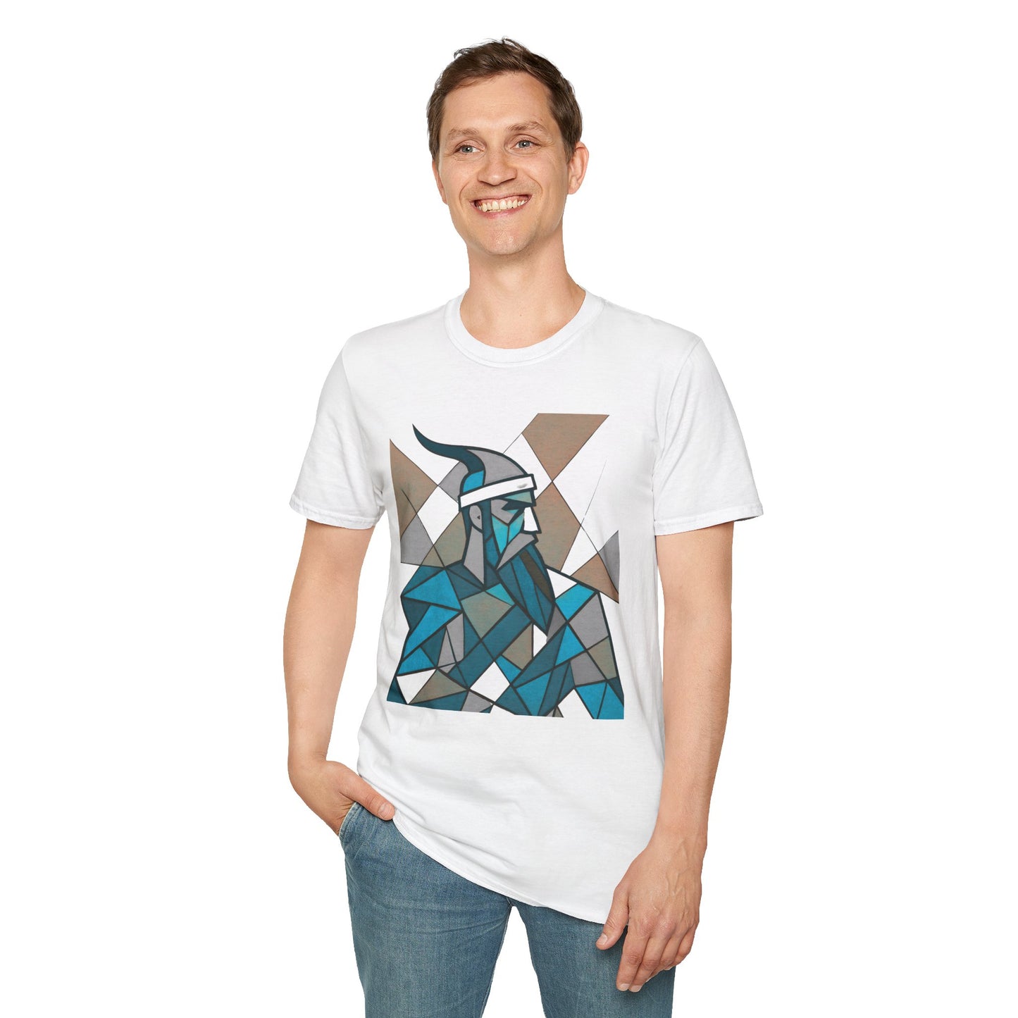 Skanderbeu Geometric Art T-Shirt, Albanian Hero Tee (Adult Unisex)