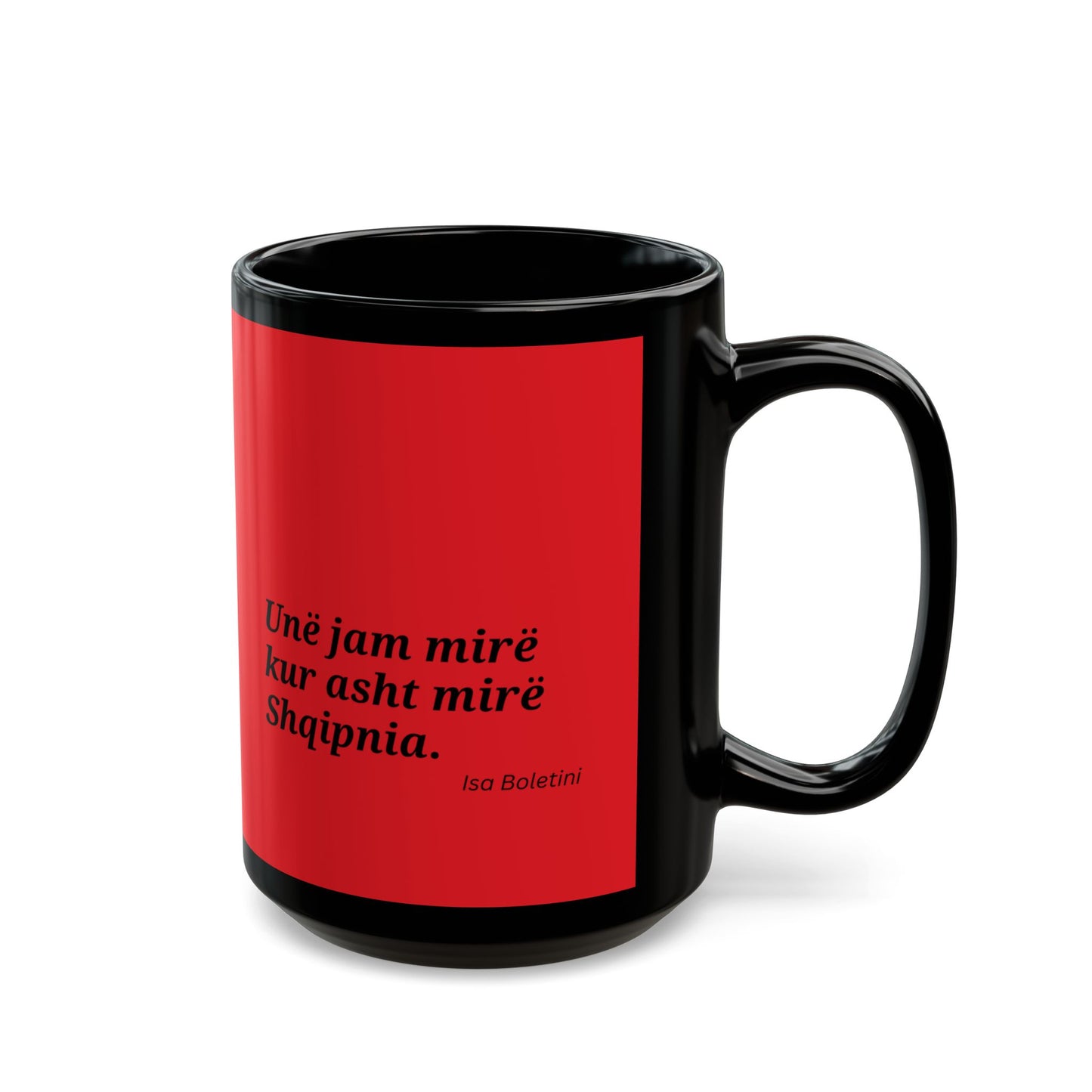 Isa Boletini Patriotic Mug, Albanian Heritage Gift - Black and Red