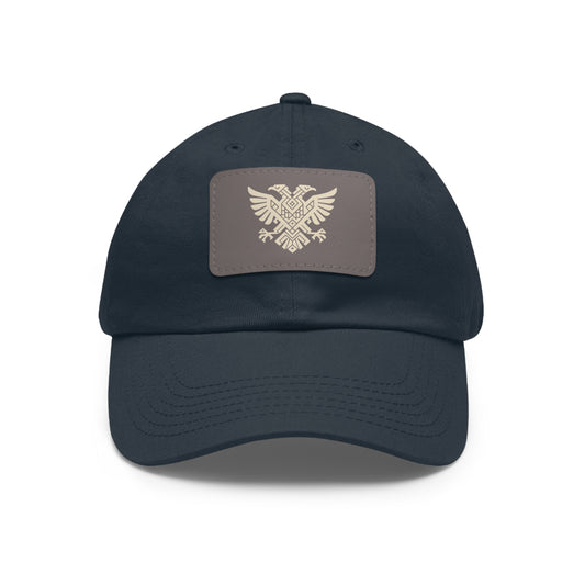 Illyrian Eagle Heritage Hat - Double-Headed Albanian Eagle Cap with Leather Patch