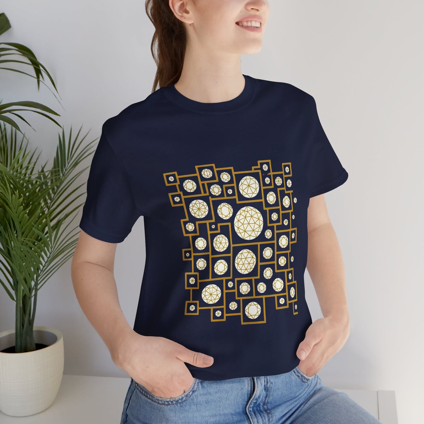 Geometric Unisex Tee - Gold