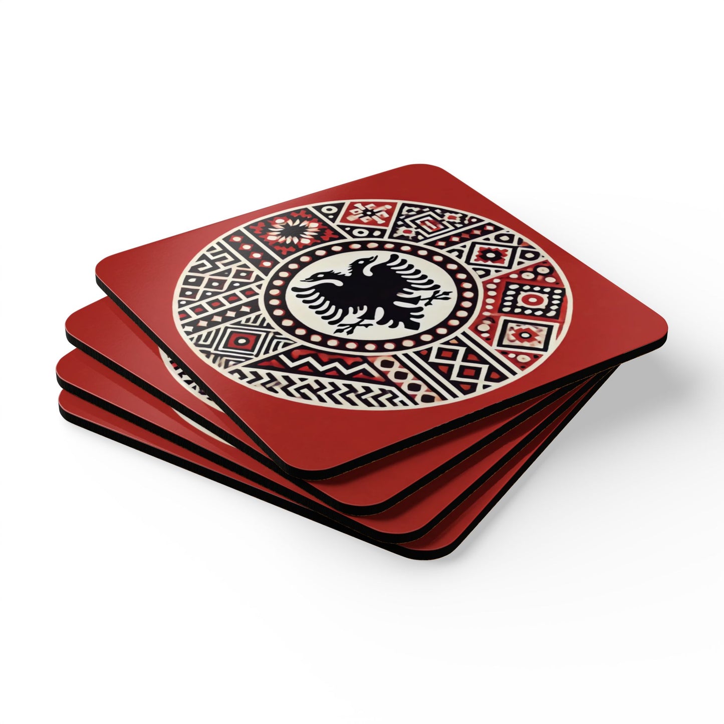 Albanian Folk Art Coaster - Timeless Heritage In Every Sip