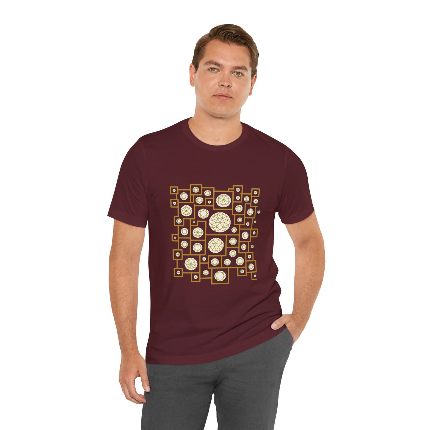 Geometric Unisex Tee - Gold