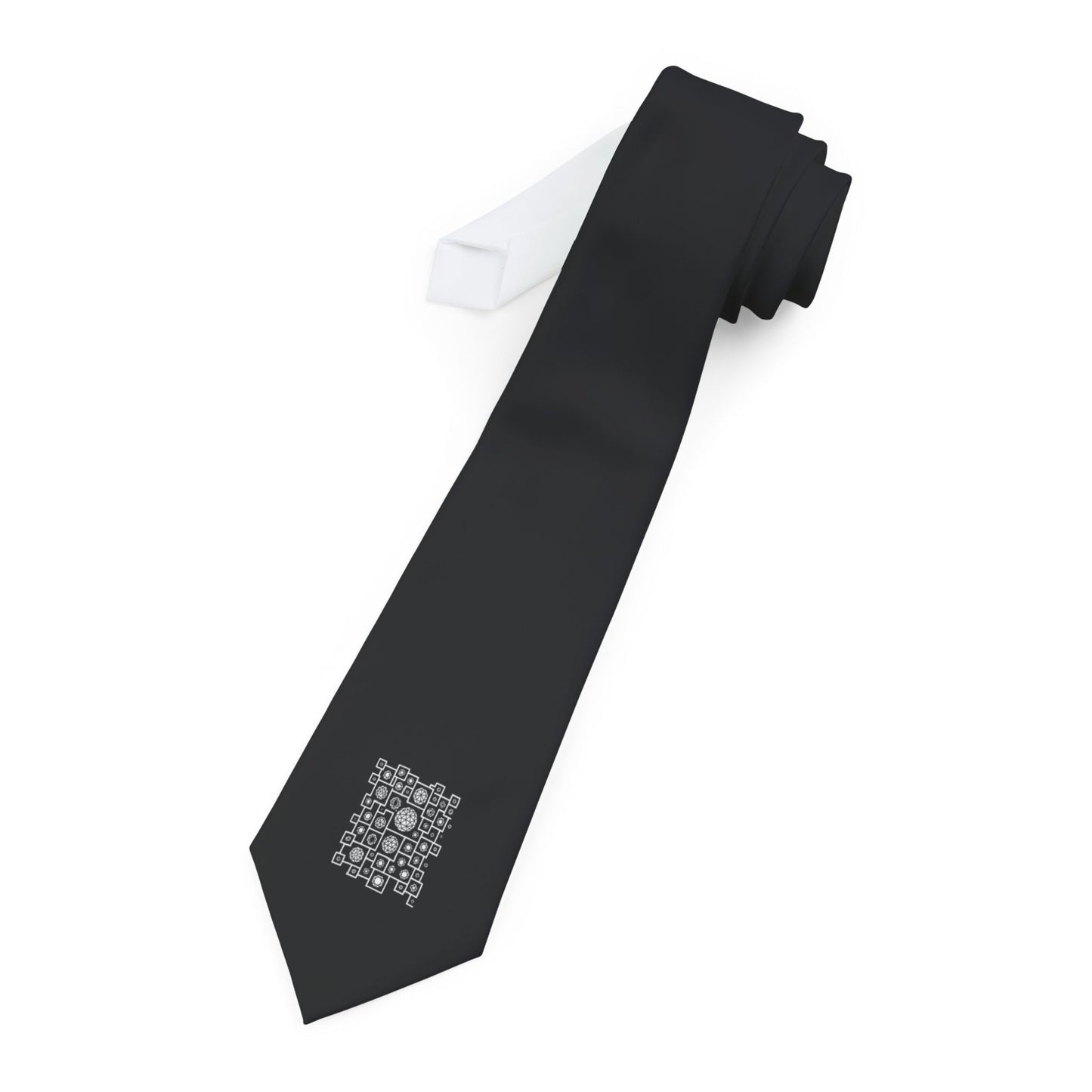 Geometric Heritage Necktie  - White