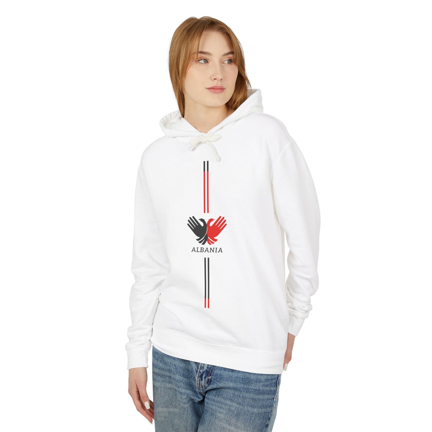 Unisex Hooded Sweatshirt with Albania Design - Lightweight, Casual, Travel, Souvenir, Gift, Comfortable Wear