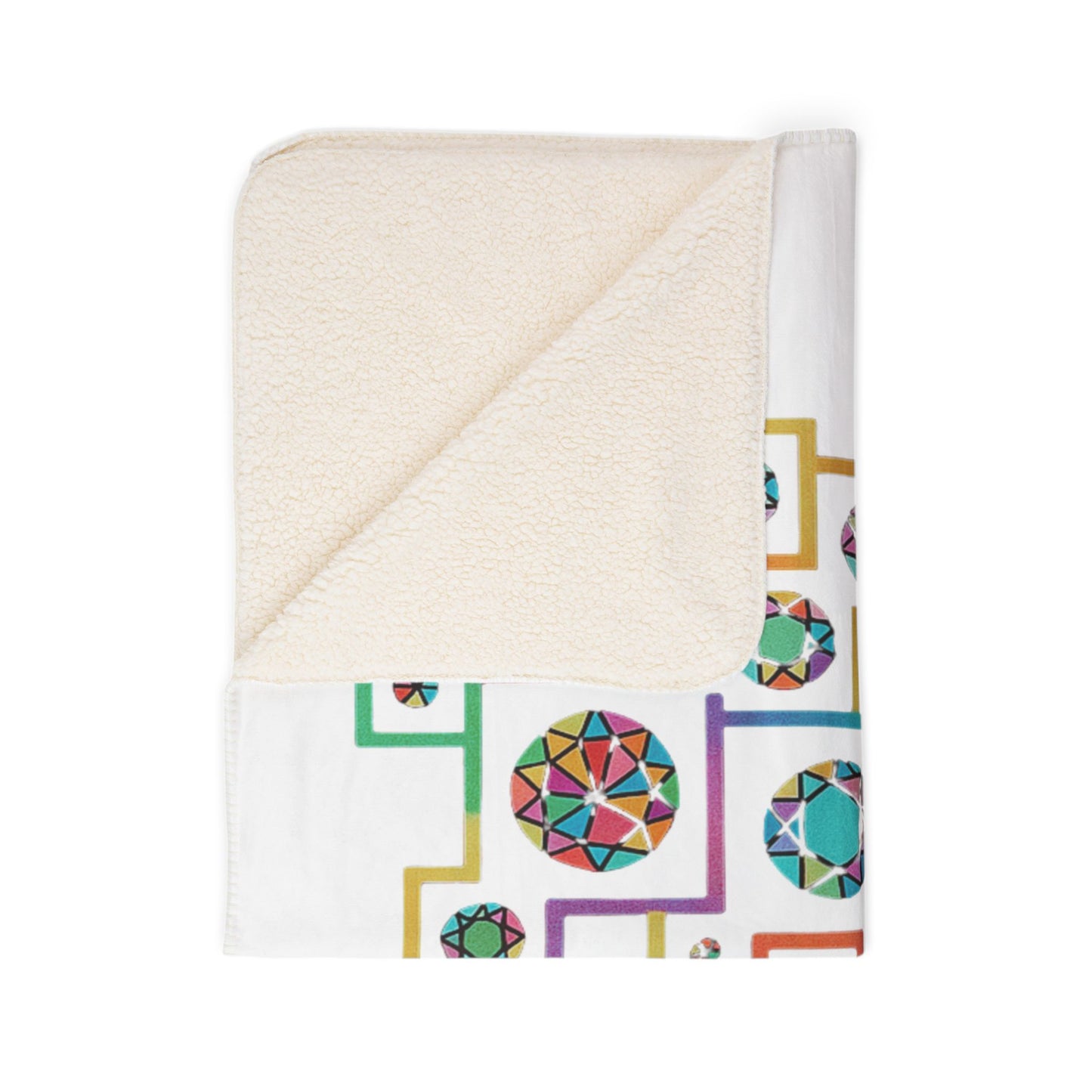 Geometric Boho Heritage Fleece Sherpa Blanket