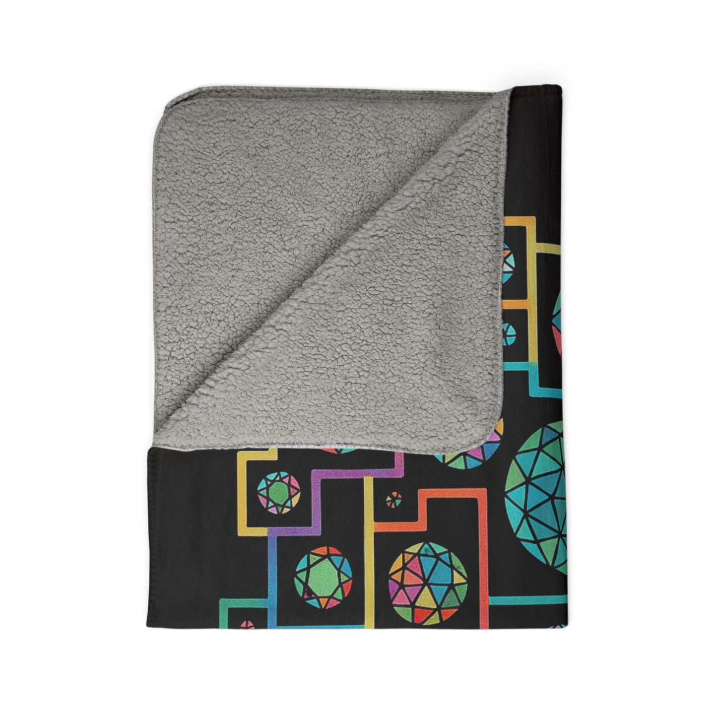 Geometric Boho Heritage Fleece Sherpa Blanket