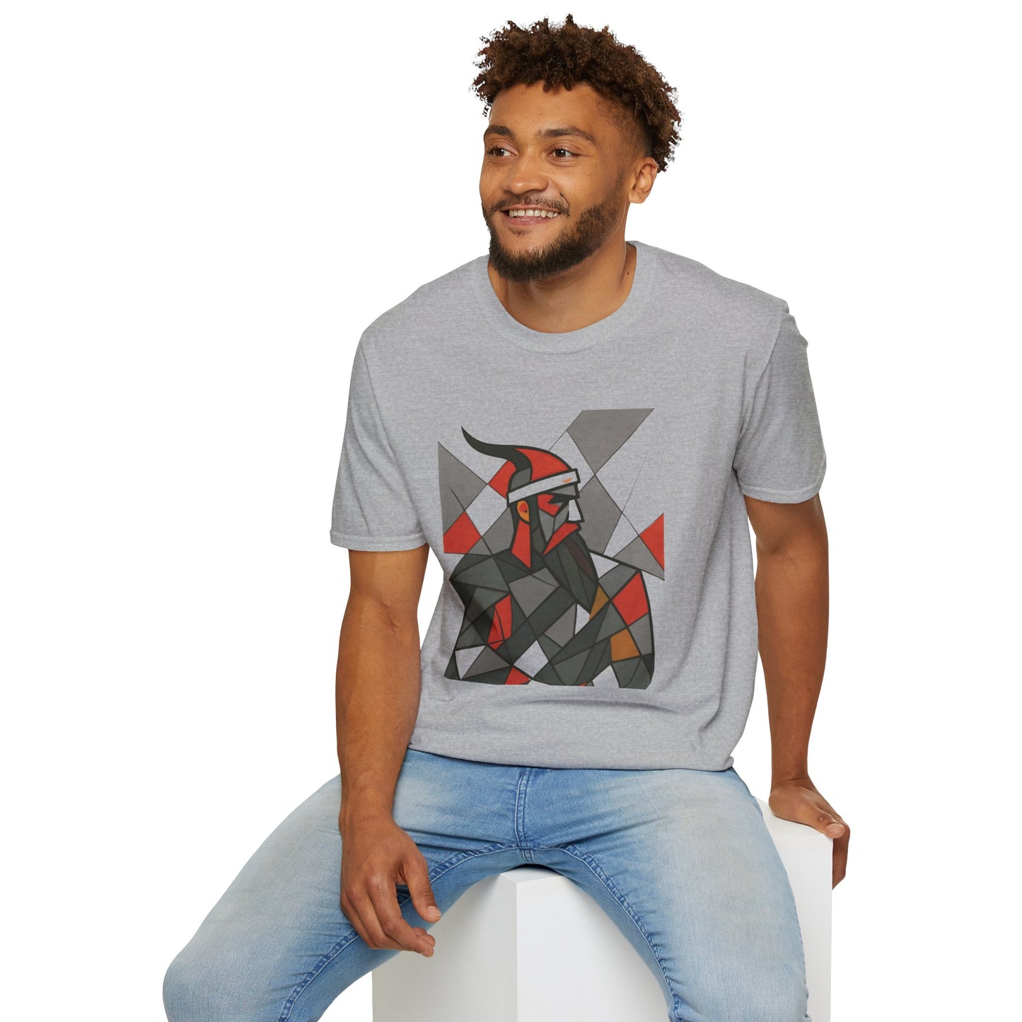 Skanderbeu Geometric Art T-Shirt, Albanian Hero Tee, (Adult Unisex) - Mutlicolor