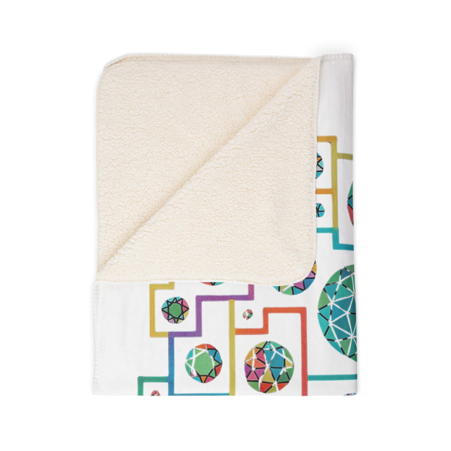 Geometric Boho Heritage Fleece Sherpa Blanket