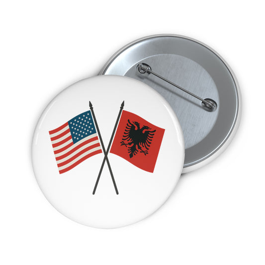 Custom Flag Pin Buttons | USA Albania Gifts for Events, Parties, Celebrations, Souvenirs, Accessories