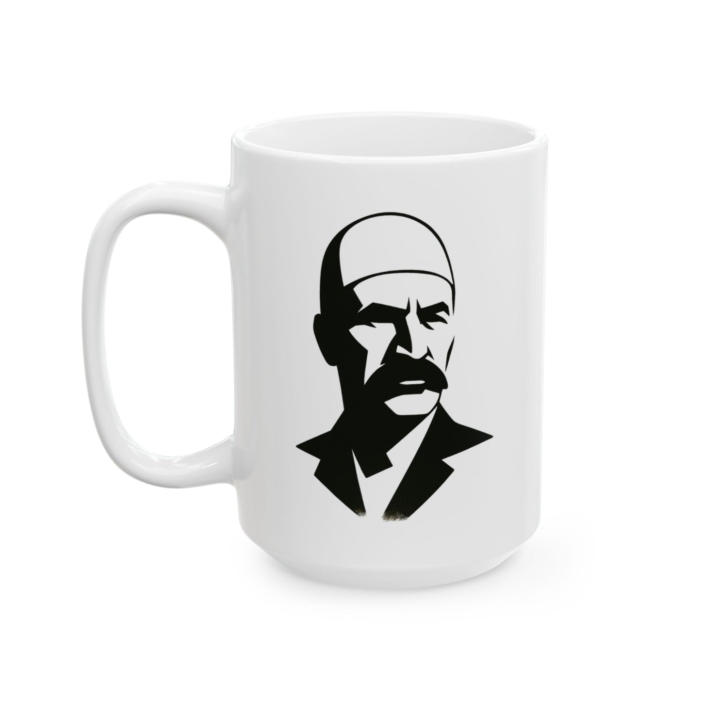 Isa Boletini Patriotic Mug, Albanian Heritage Gift - Black and White
