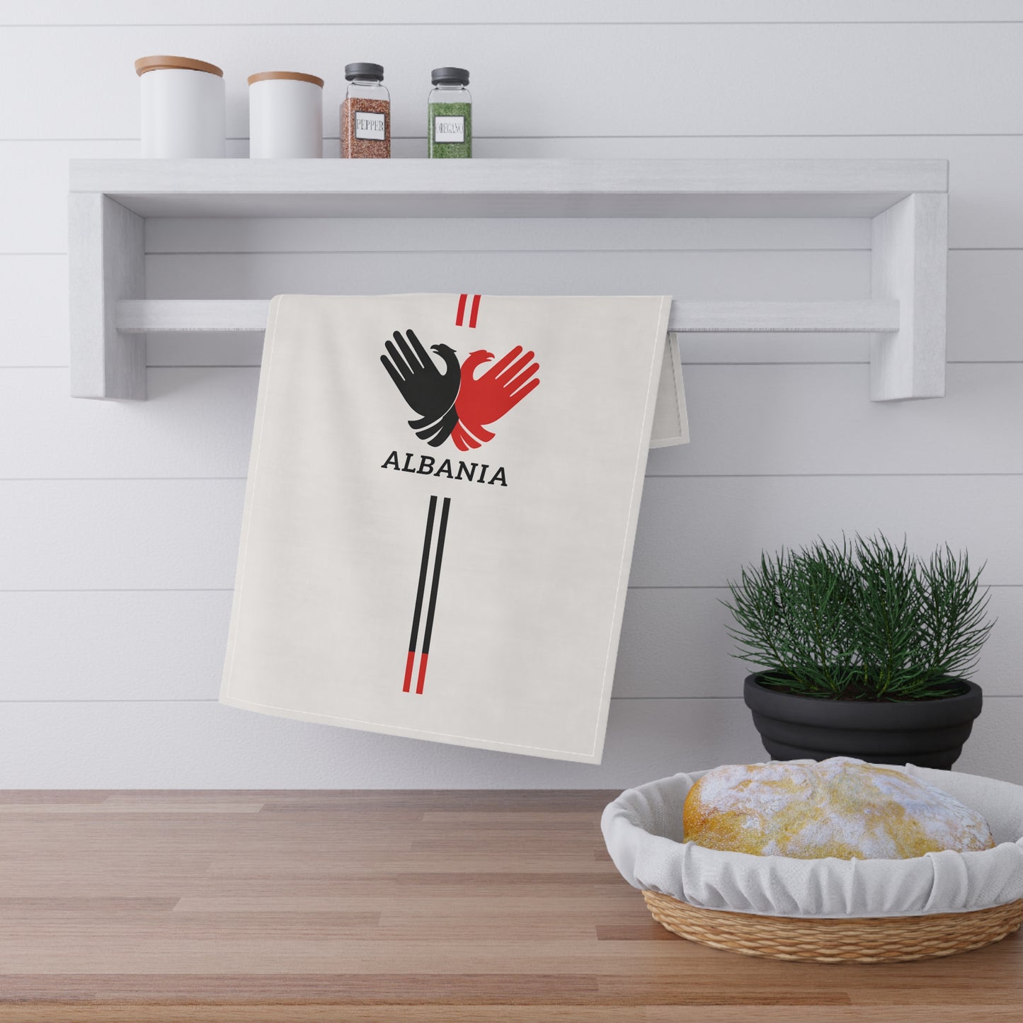 Albania Hand-In-Hand Tea Towels, Kitchen Decor, Gift for Home, Albania Pride, Housewarming Gift, Culinary Essentials