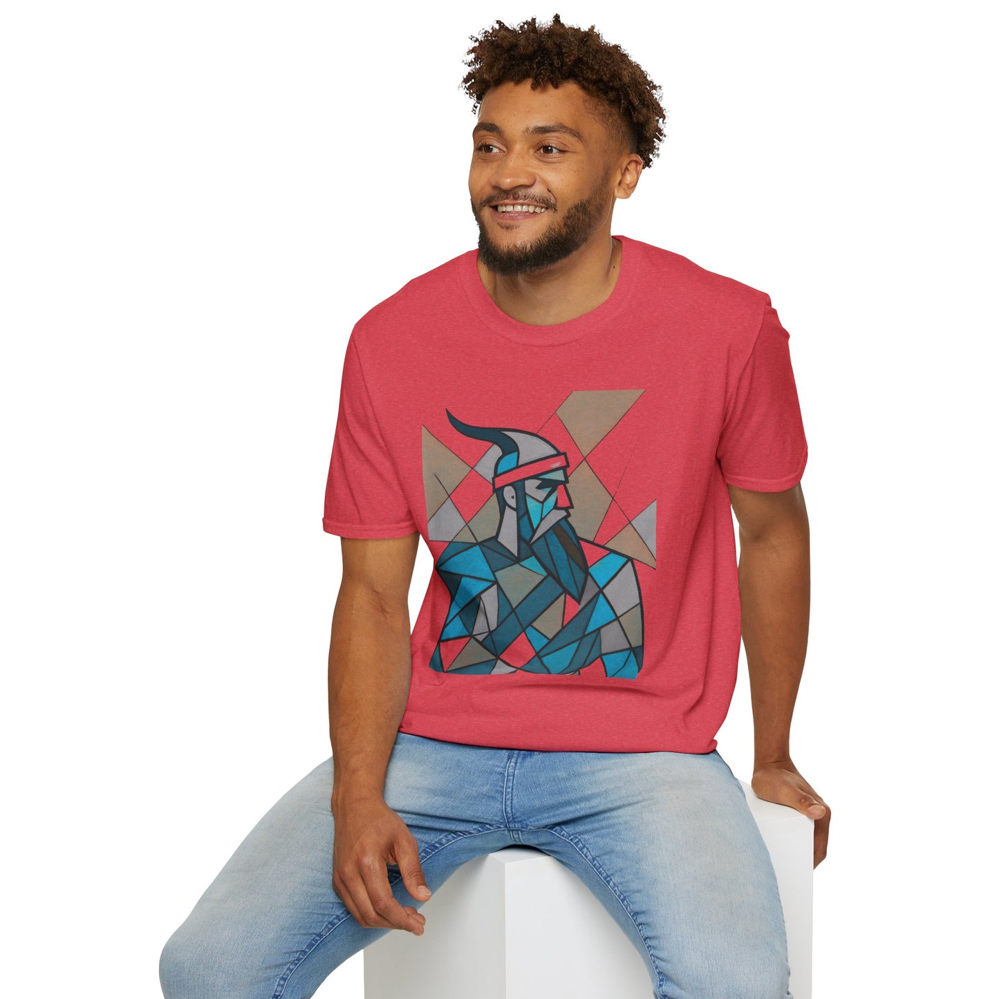 Skanderbeu Geometric Art T-Shirt, Albanian Hero Tee (Adult Unisex)