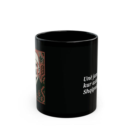 Isa Boletini Patriotic Mug, Albanian Heritage Gift - Black and White