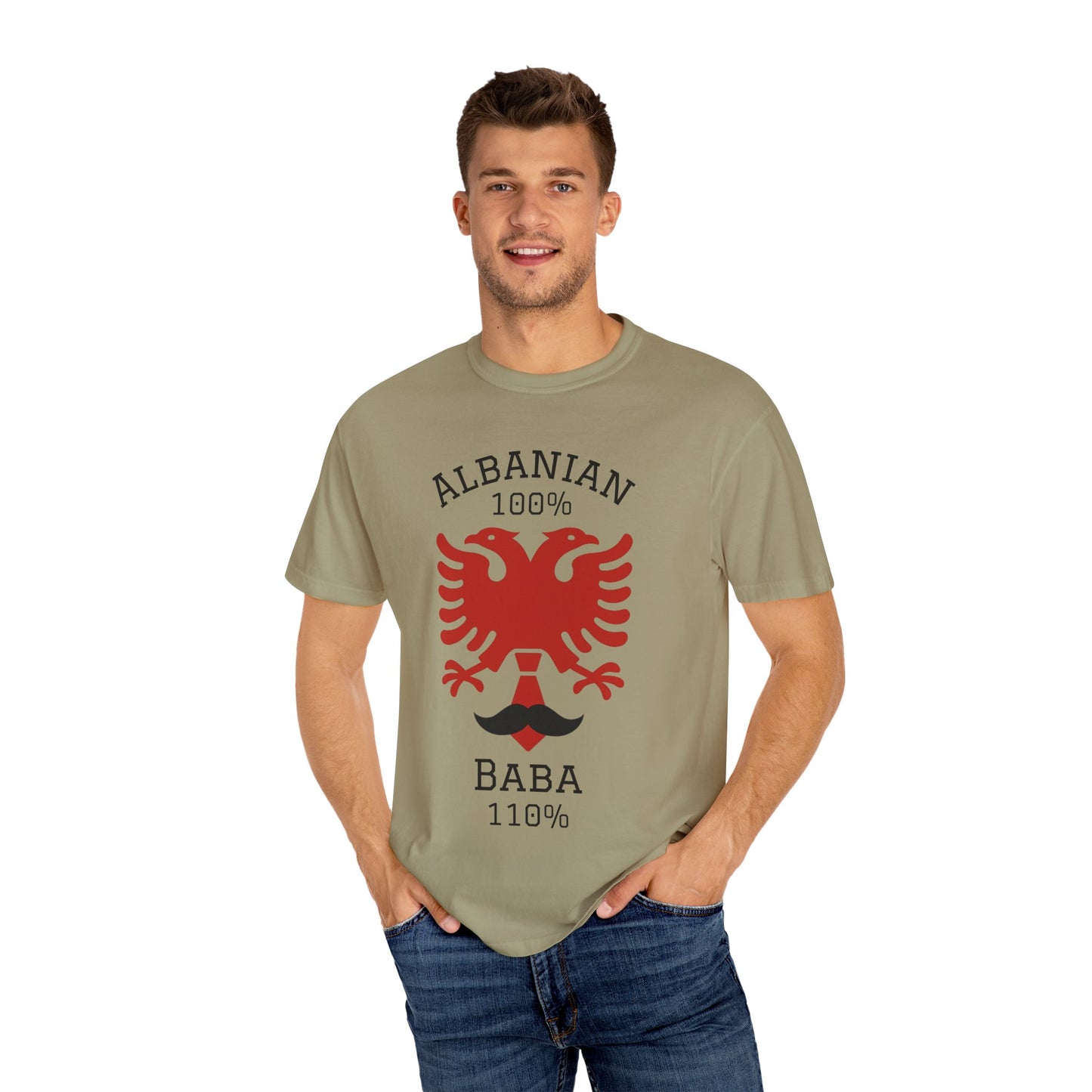 110% Baba - Albanian Dad T-Shirt | Father's Day Gift with Eagle Motif