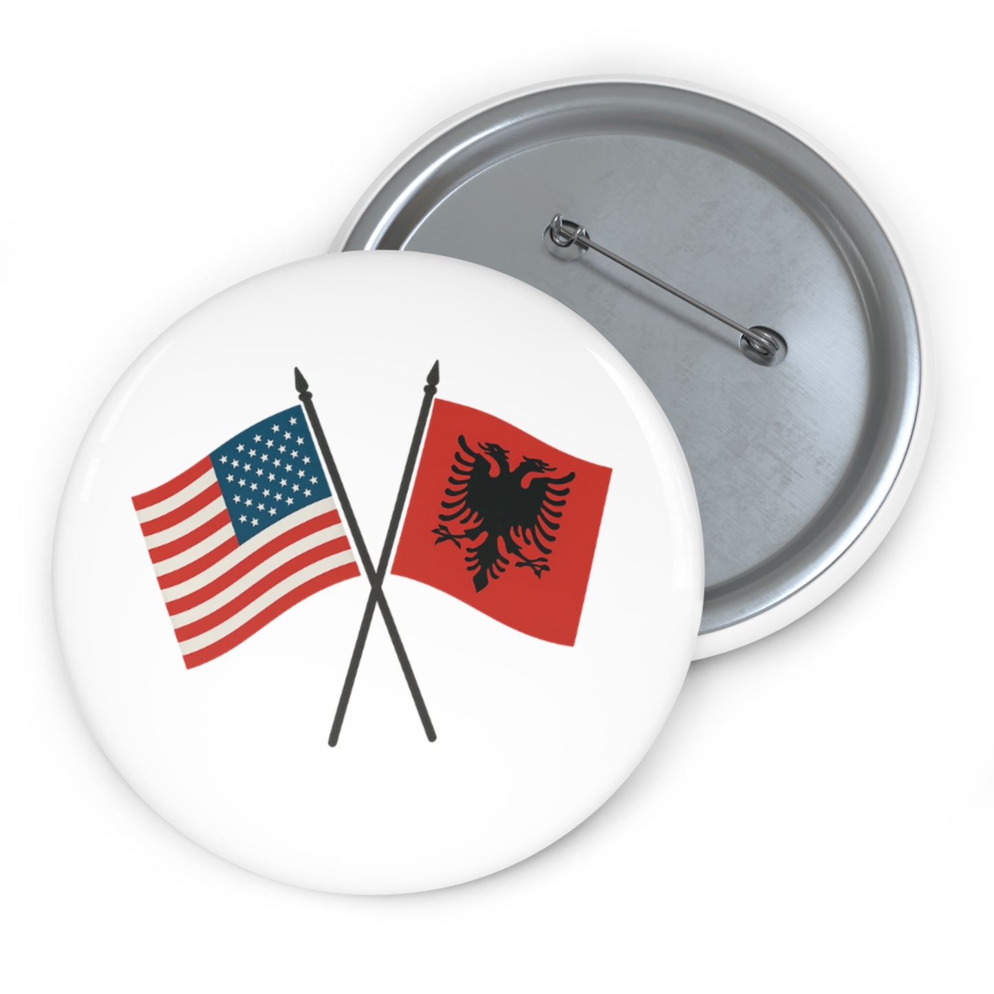 Custom Flag Pin Buttons | USA Albania Gifts for Events, Parties, Celebrations, Souvenirs, Accessories