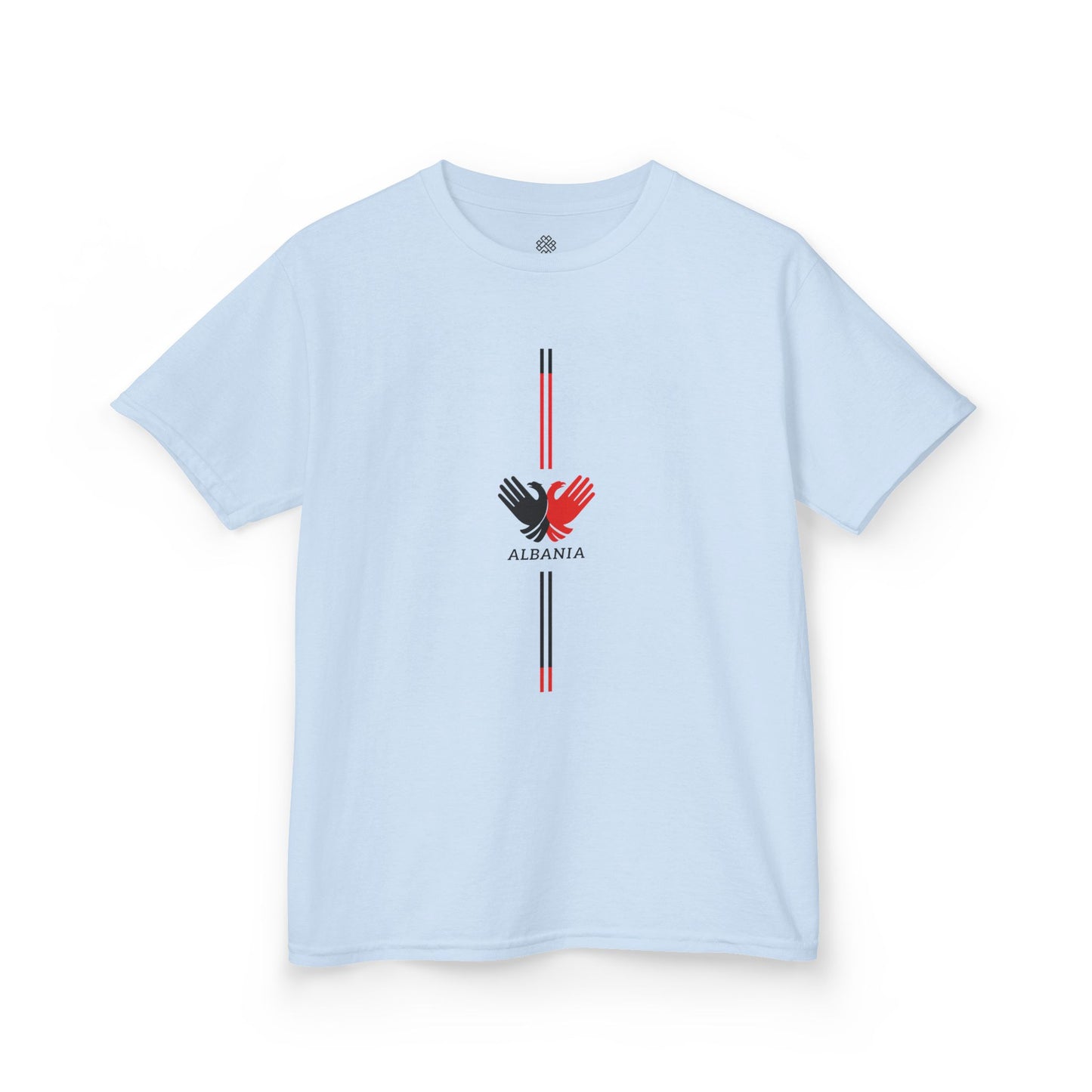 Albanian Kids T-Shirt - Hand Eagle Symbol with Stripes | Heritage Pride Tee Fun - Shqipe
