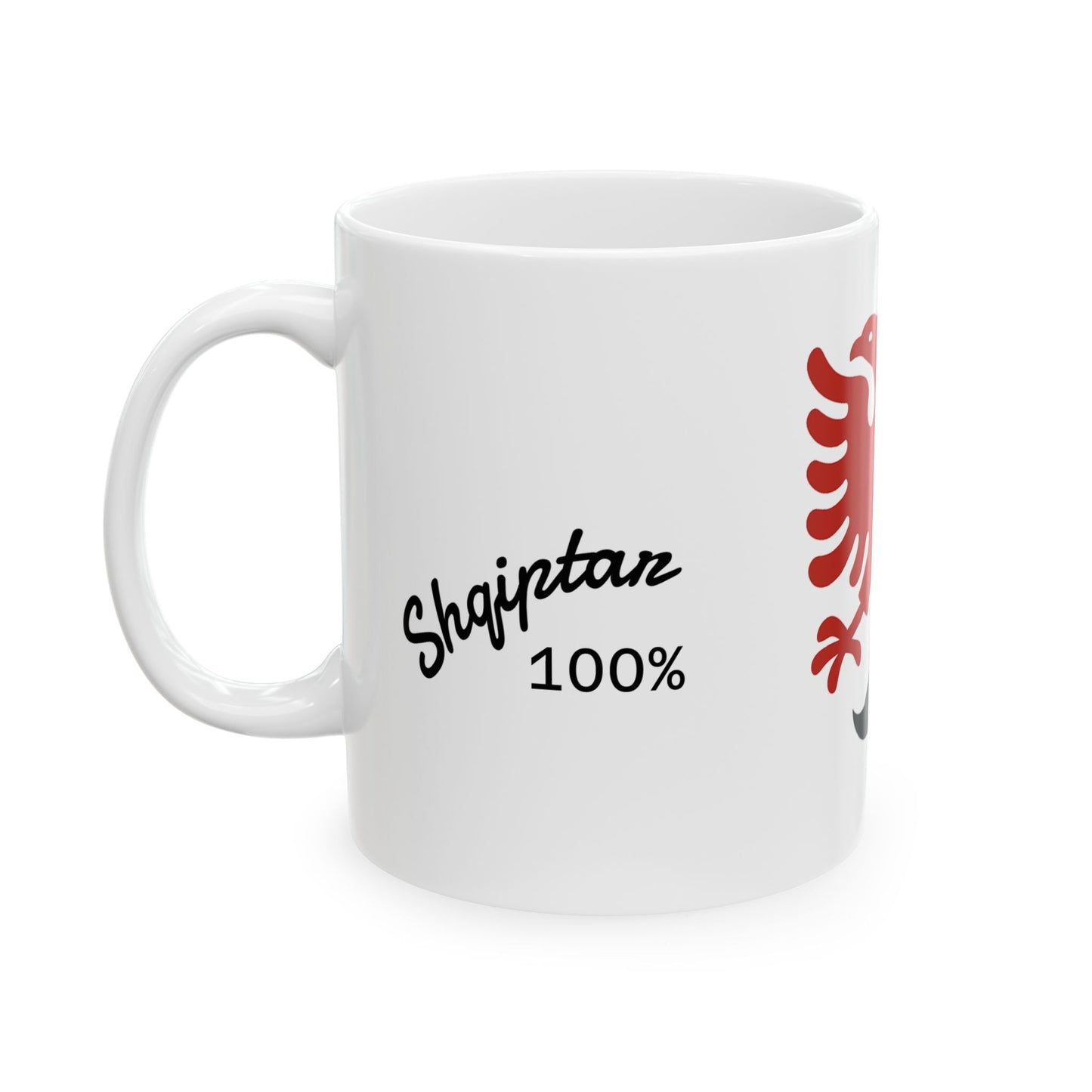 Albanian Dad Mug with Eagle & Mustache - Red Eagle